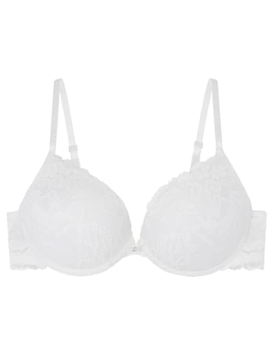 Gorgeous Biustonosz Push Up Koronka Biały, Żółty/Off White, 95B
