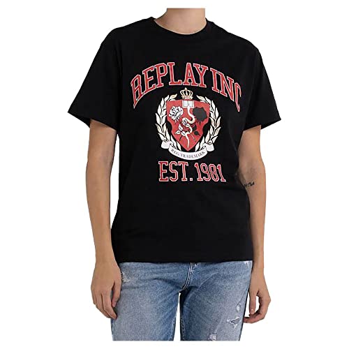 Replay Koszulka damska, 098 BLACK, S