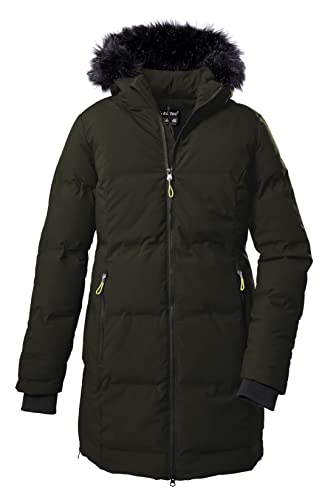 Killtec Damski płaszcz zimowy/parka o wyglądzie puchu z odpinanym kapturem KOW 209 WMN QLTD PRK, czarny, 36, 38919-000