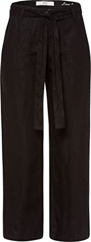 BRAX Damskie spodnie w stylu Maine S skrócone lniane spodnie, czarny, 44W / 30L