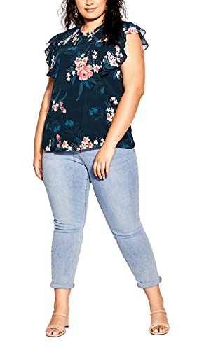 CITY CHIC Damska bluzka plus size Midnight Romance, Romans o północy, 44-Plus