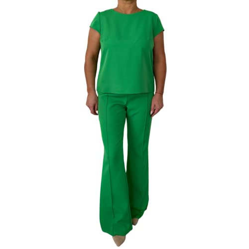 Spodnie z Crease Flared Trousers Victoria Rosehill, rozmiar 44, zielone, eleganckie spodnie damskie, zielony, 44