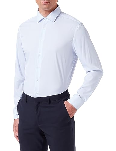 Seidensticker Męska koszula slim fit z długim rękawem, jasnoniebieski, 44