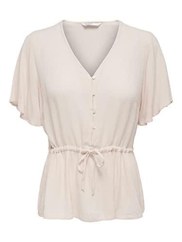 Bestseller A/S Damska koszulka ONLMALWINA Life S/S WVN NOOS Top, Pumice Stone, XXS, Kamie? Pumeksowy, XXS