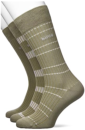 BOSS Męskie skarpety 3P RS Fine Rib CC Regular Socks, Light/Pastel Green, 43-46, Light/Pastel Green, 46 EU