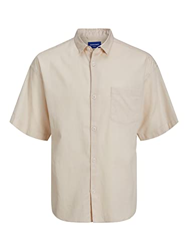 JACK & JONES Męska koszula JORFLORES z długim rękawem, z krótkim rękawem, Moonbeam, XL, Moonbeam, XL