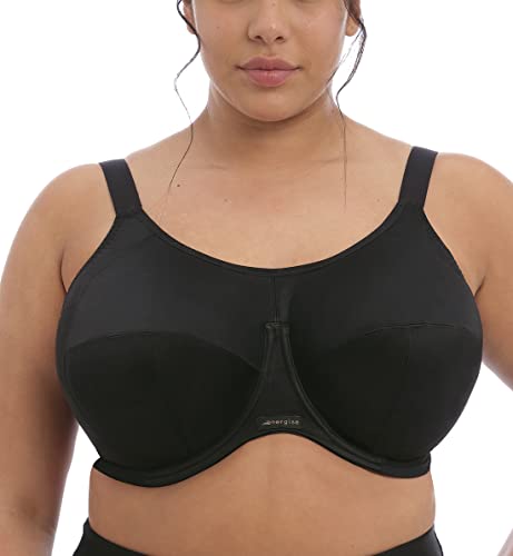 Elomi 8041 Energise U/W Full Cup Supportive Multiway J Hook Biustonosz sportowy, Czarny, 100K