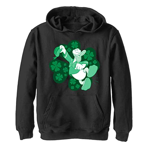 Disney Chłopięca bluza z kapturem Lucky Duck Donald, czarna, L, czarny, L