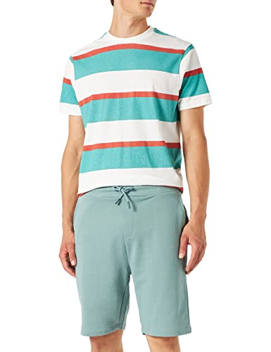 Springfield Męski T-shirt z kieszonką Plaston podkoszulek, turkusowy/kaczka, M