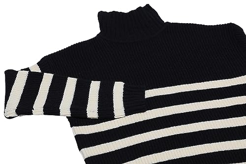 Blonda Damski top z dzianiny w paski w stylu vintage akryl czarny beżowy rozmiar XS/S, czarny, beżowy, XS