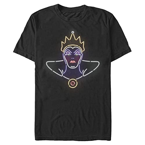 Disney Męski T-shirt Villains Neon Evil Queen, Schwarz, L