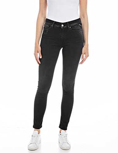 Replay Luzien dżinsy damskie z recyklingu, 098 BLACK, 27W / 30L
