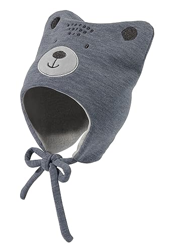 Sterntaler Czapka chłopięca z misiem, niebieski (Tintenblau Melange), 51