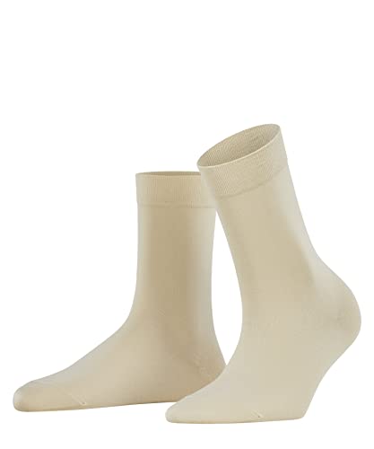 FALKE Cotton Touch Skarpetki damskie bawełna biały czarny plus cienkie kolory, gładkie, bez wzoru na lato lub zimę, 1 para, Beżowy (Cream 4019), 35-38 EU