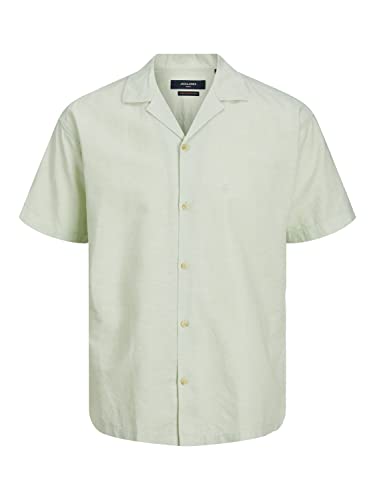 JACK & JONES Męska koszula Jprblusummer Linen Resort Shirt S/S Sn, Desert Sage/Fit: relax Fit, XXL