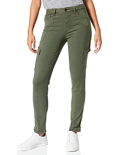 camel active Damskie spodnie cargo slim fit, ciemnozielony, 30W / 30L