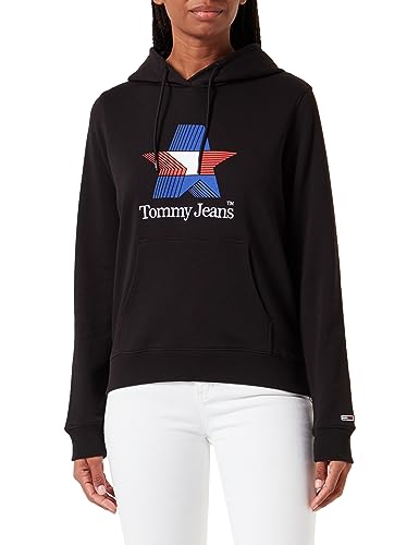 Tommy Jeans Damska bluza z kapturem Tjw Reg Tj Star, Czarny, XL