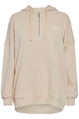 THEJOGGCONCEPT Bluza damska JCSAFINE Halfzip Hoodie Sweatshirt, 151308/Doeskin, M