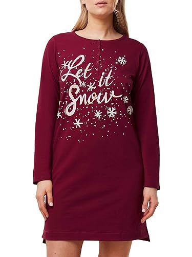 Triumph Damska koszulka zimowa Moments NDK Buttons X Night Shirt, Red - Light Combination, 48