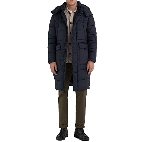 Replay Męski alternatywny płaszcz puchowy, 086 BLUE, XL