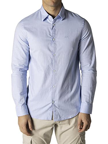 ARMANI EXCHANGE Koszula męska Oxford Slim Fit z guzikami, Oxford Niebieski/7b, S-4XL
