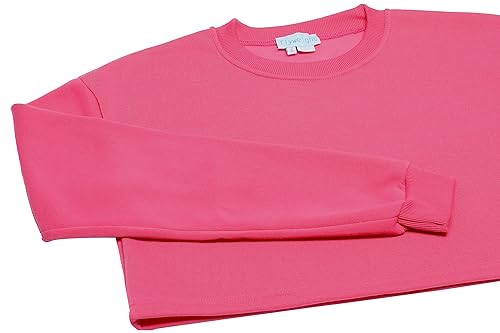 Hoona Damska bluza z długim rękawem ze 100% poliestru, z okrągłym dekoltem, różowa, rozmiar S, Rosa, S