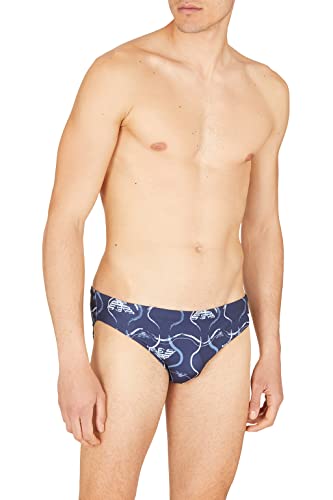 Emporio Armani Swimwear Mężczyźni Emporio Armani Graphic Patterns Low Swim Briefs, Eagle Allover, 48, Eagle Allover