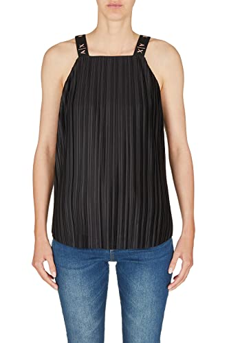 Armani Exchange Damska koszulka bez rękawów, z paskami, czarna, rozmiar M, czarny, M