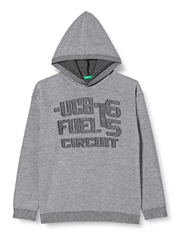 United Colors of Benetton Chłopięca bluza z kapturem z długim rękawem, czarny 100, 120