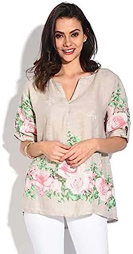 Bonateks, Krótka sukienka z marszczonym dnem i okrągłym kołnierzem marszczonym, 100% len, rozmiar DE:36 rozmiar US: S, biała - wyprodukowano we Włoszech, biały, 36