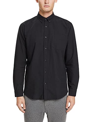 ESPRIT Męska koszula z kołnierzem button-down, 001/Black, XXL