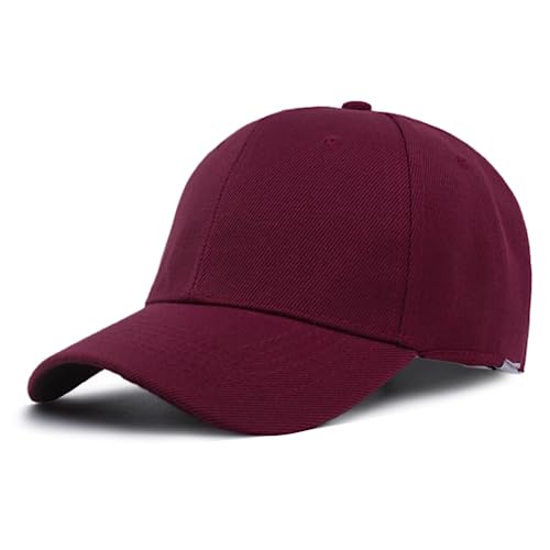 Clotth Czapka z daszkiem, włosy damskie, niebieskie, jednokolorowe, jasna płyta, czapka baseballowa, modele męskie, czerwony (wine red), jeden rozmiar