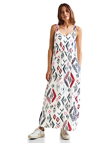 Cecil Damska sukienka maxi z nadrukiem, Vanilla White, XL