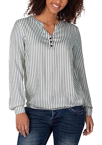 Timezone Henley Bluzka damska, Białe niebieskie paski, XL