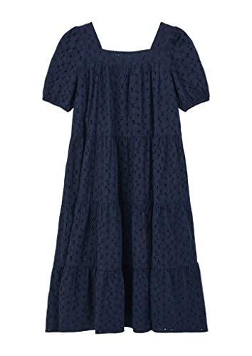 s.Oliver Sukienka midi Junior Girl's z haftem, niebieska, 146, niebieski, 146 cm