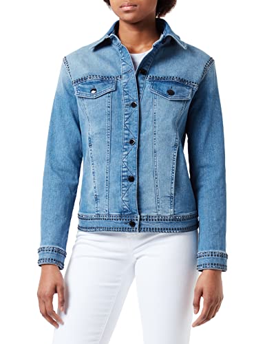 Love Moschino Damska kurtka dżinsowa z ćwiekami, dżinsowy, 44