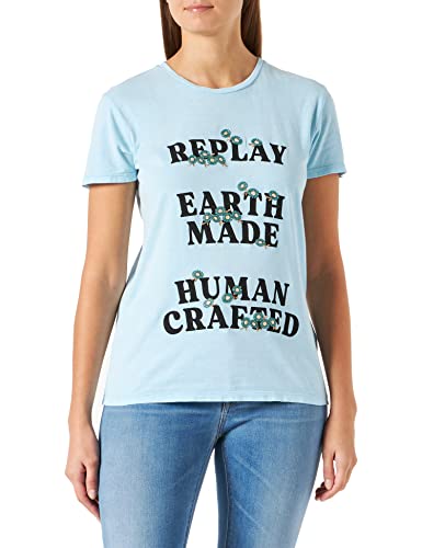 Replay Koszulka damska, 080 Antarctica Blue, M