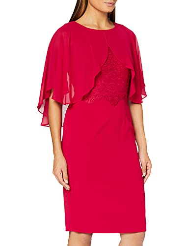 Gina Bacconi Damska sukienka z szyfonową peleryną koktajlową, Róża/Czerwony, 46 PL