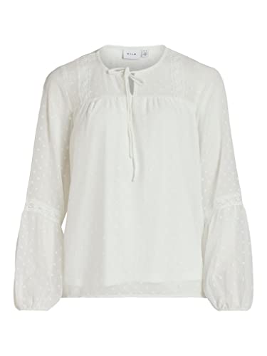 Vila Damska bluzka VIEDEE L/S TOP/SU-NOOS, Snow White, 42, Snow White, 42