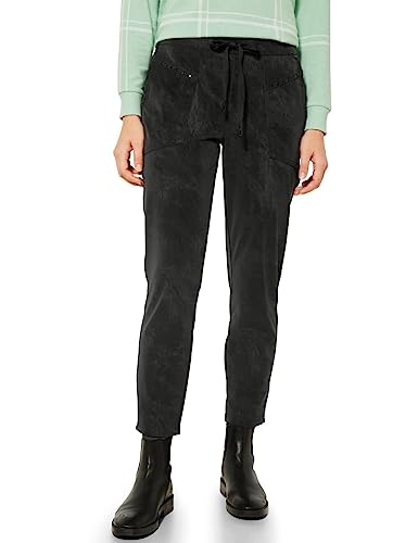 Street One Damskie spodnie do biegania A375849 Loose, czarne, W38/L28, czarny, 38W / 28L
