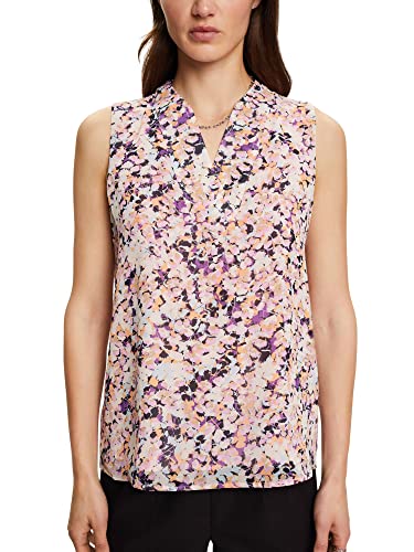 ESPRIT Collection Kwiatowy top z szyfonu, fioletowy, 42