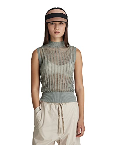 G-STAR RAW Damski sweter Pointelle Mock Sl Knit, Niebieski (Iceberg Green D140-c959), L
