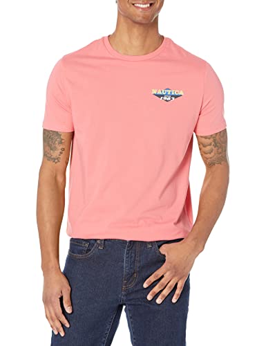 Nautica Męski T-shirt z nadrukiem w stylu Graphic, Tea Berry, duży
