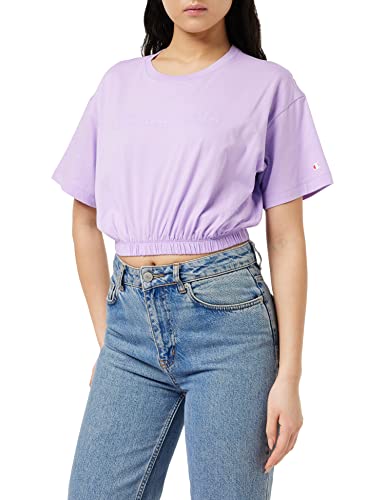 Champion Damska koszulka Legacy American Classics Logo Crop Boxy S/S, lawenda, L