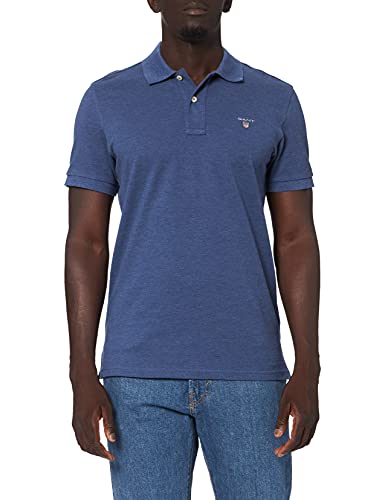 GANT Męska koszulka polo The Original Pique Ss Rugger, Dark Jeansblue melanż, S