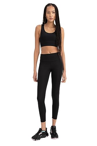 DeFacto Damskie legginsy sportowe – wysokiej jakości odzież sportowa na siłownię i w czasie wolnym – wygodne legginsy damskie, czarny, 3XL