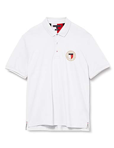 Tommy Hilfiger Męska koszulka polo Crest Chest Slim, Biały (biały), XS