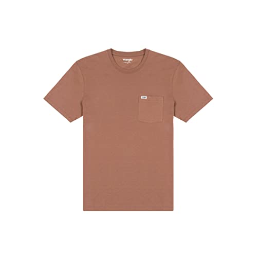 Wrangler Męski t-shirt kieszonkowy, cappuccino, rozmiar S, cappuccino, S