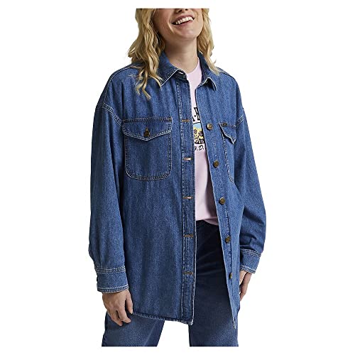 Lee Damska kurtka Shacket, Hazy Indigo, rozmiar S, Hazy Indigo