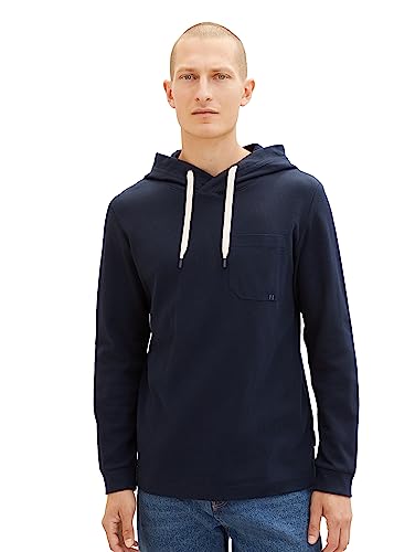 TOM TAILOR Męska koszula z długim rękawem z kapturem, 10668-sky Captain Blue, S